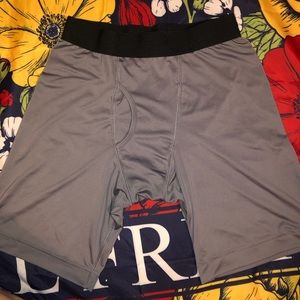 3 pair, black/gray/red spandex briefs